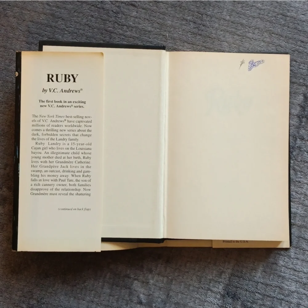 90s Horror V.C. Andrews Vintage Ruby Novel Hardcover 1994 Suspense Mystery